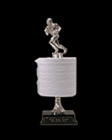 Toilet paper loser fantasy football trophy.