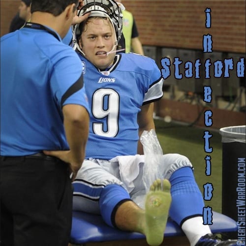 A funny fantasy football meme of Matt Stafford Stafford Infection Meme