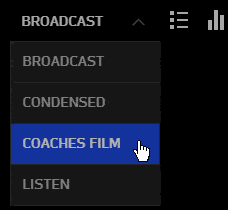 Coaches File allows you to replay an NFL game using multiple angles. Coaches Film view in NFL Game Pass
