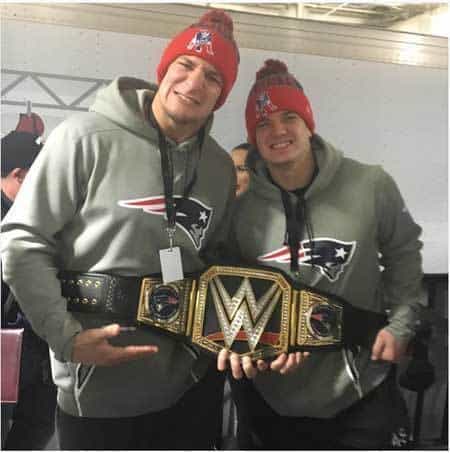 This championship belt was won by the Patriots for winning the Super Bowl Patriots Championship Belt