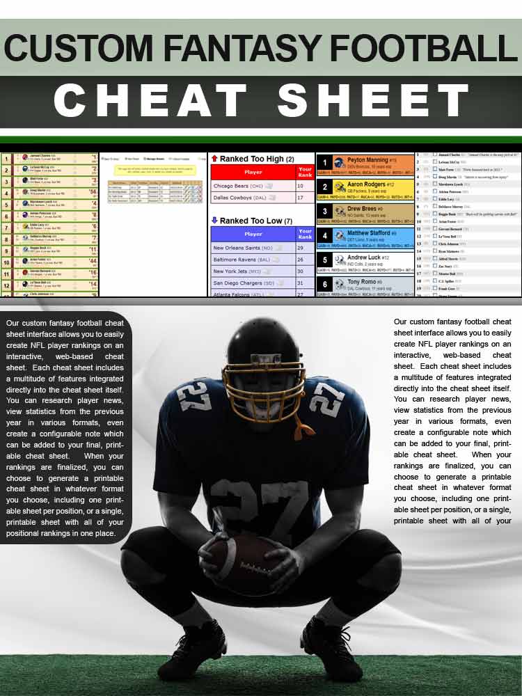 Yahoo Fantasy Football Cheat Sheet Printable