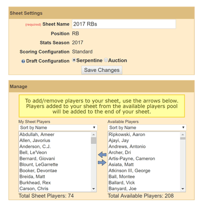 Form for editing your custom chestsheet properties.