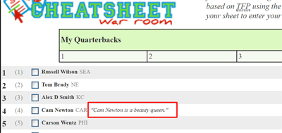 Player Note in Positional Cheat  Sheet