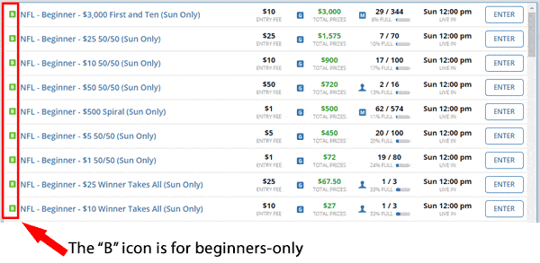 Fantasy Draft Beginner Lobby