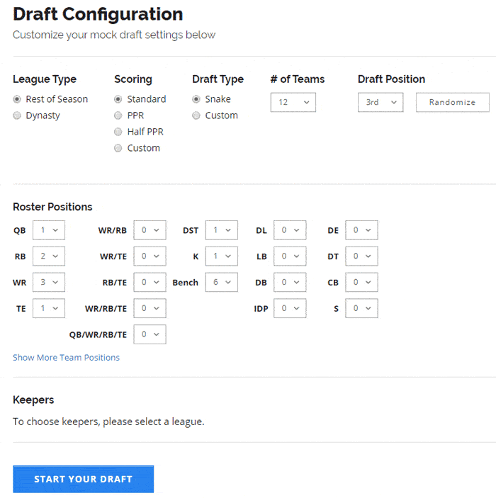 Mock Draft - Draft Simulator