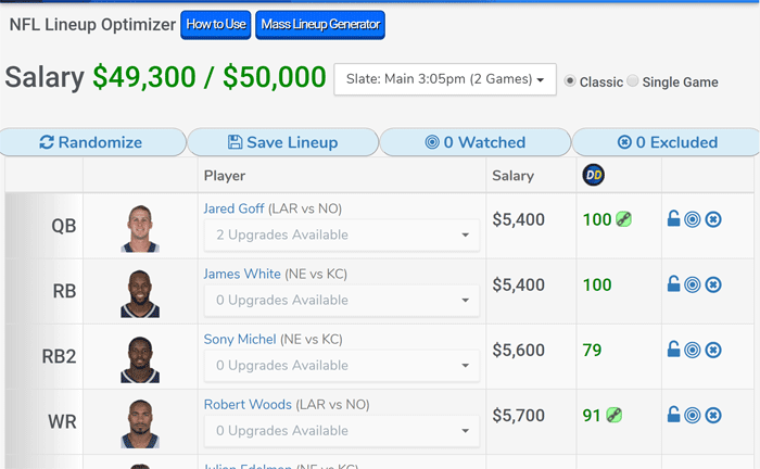 Draft Dashboard Lineup Optimizer