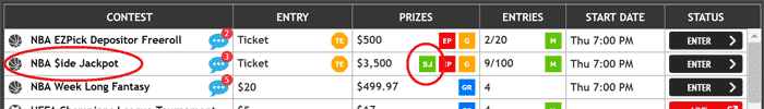 Side Jackpot Contests